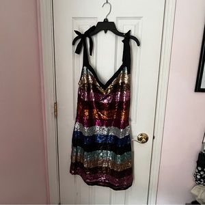 Rainbow Striped Sequin dress